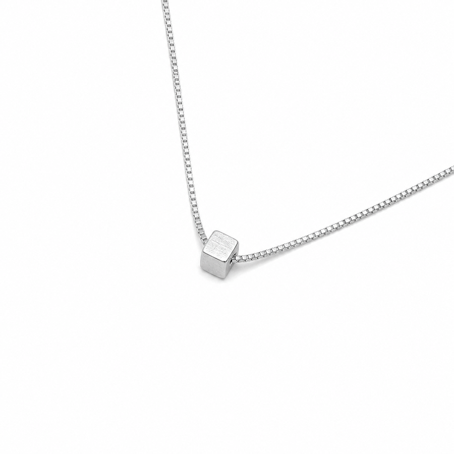 Minimalist Cube Pendant Necklace Yui mart