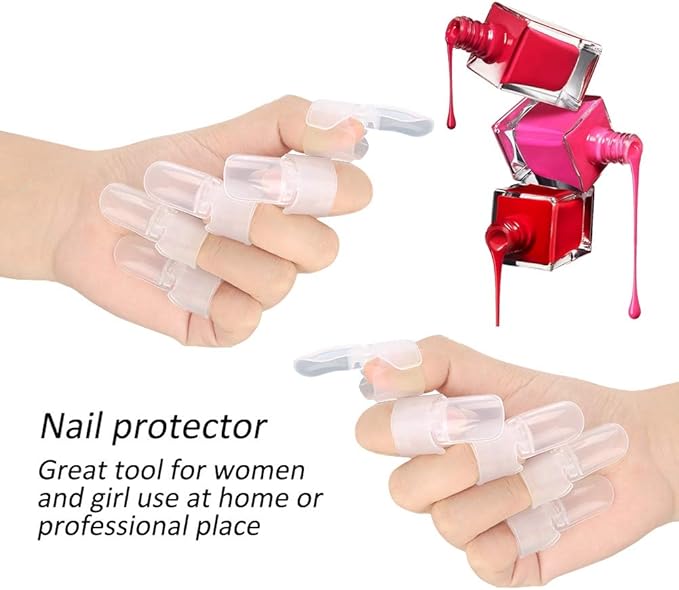 Nail Guard, Set of 10, Nail Polish Guard, Protective Clip, Nail Cover, Reusable Yui mart