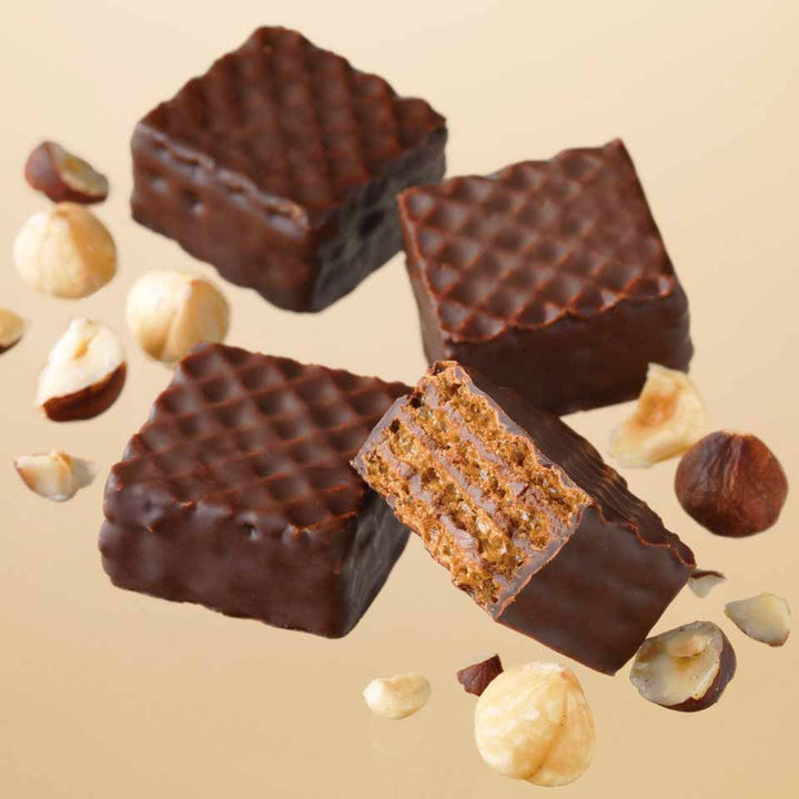 ROYCE Hazel Cream chocolate wafer pieces close-up