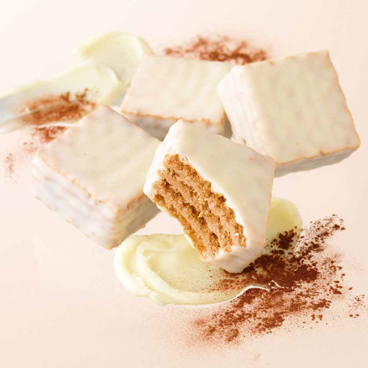 ROYCE Tiramisu Cream chocolate wafer pieces close-up