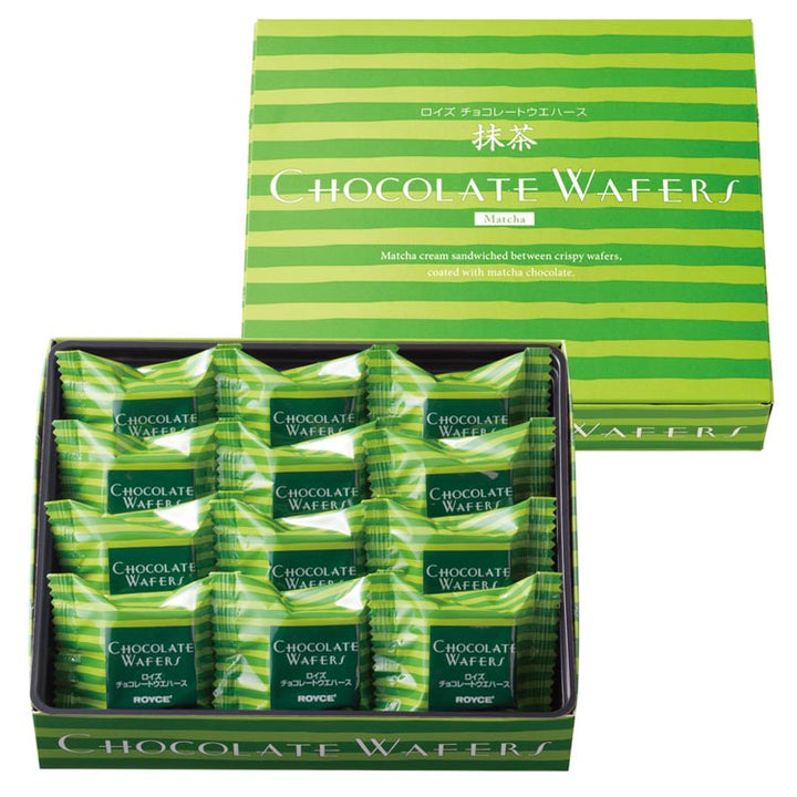 ROYCE Chocolate Wafers Matcha package and wafers