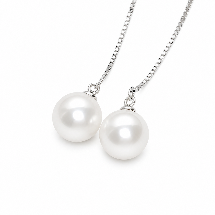 925 Sterling Silver Pearl Drop Earrings Yui mart