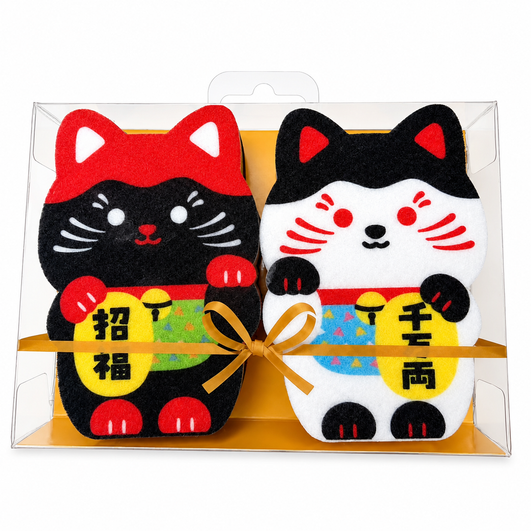 Lucky Cat Kitchen Scrub Sponges (2-Pack) Yui mart