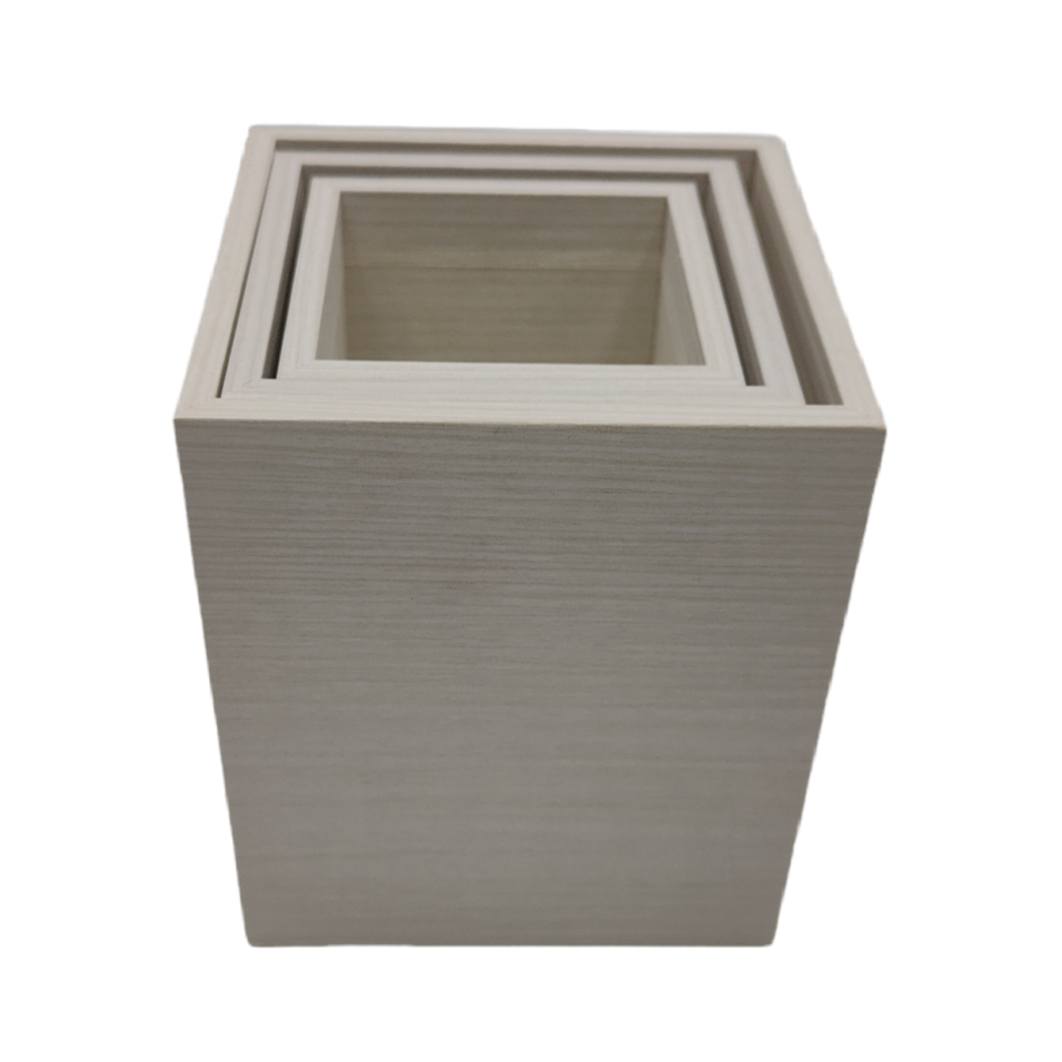 Wood grain pen box white