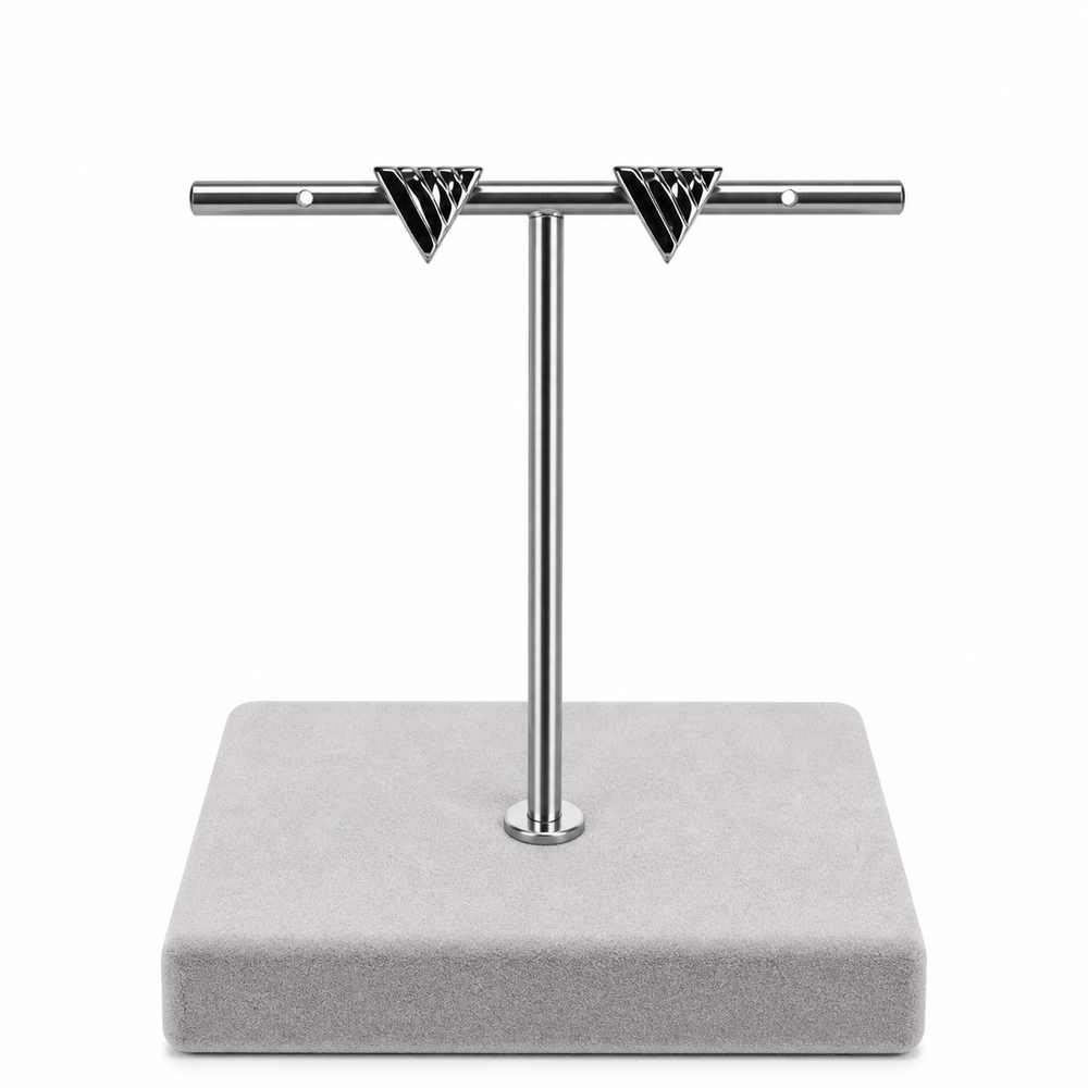 925 Sterling Silver Triangle Stud Earrings Yui mart