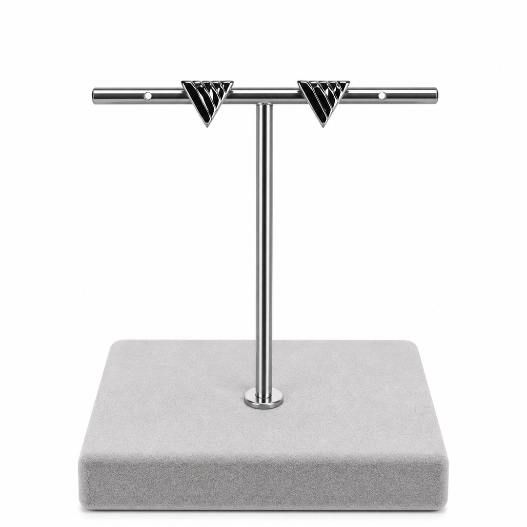 925 Sterling Silver Triangle Stud Earrings Yui mart