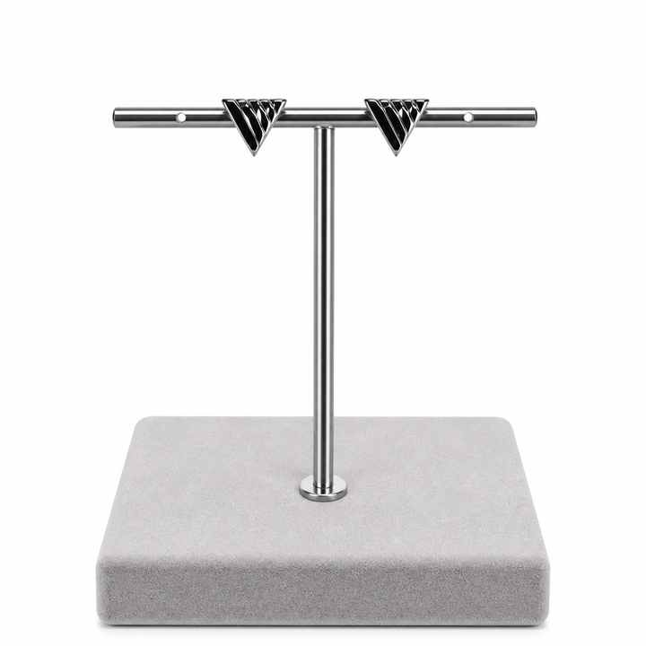 925 Sterling Silver Triangle Stud Earrings Yui mart