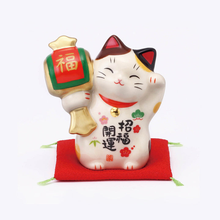 Yakushigama Shofuku Kaiun Maneki Neko lucky cat with mallet #7865 official front view
