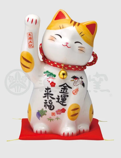 Yakushigama Colorful lucky cat with bell (large size) (coin bank) #7613 Yui mart