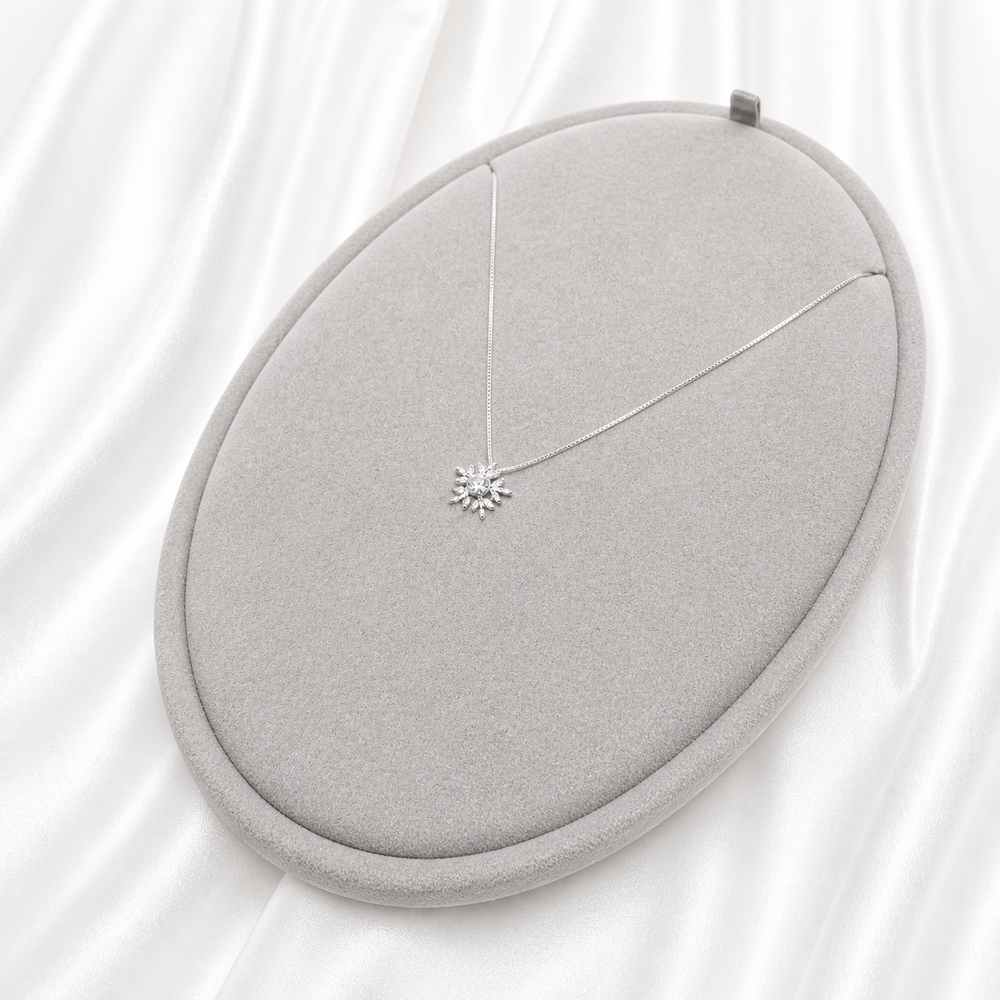 Dainty Snowflake Crystal Necklace Yui mart
