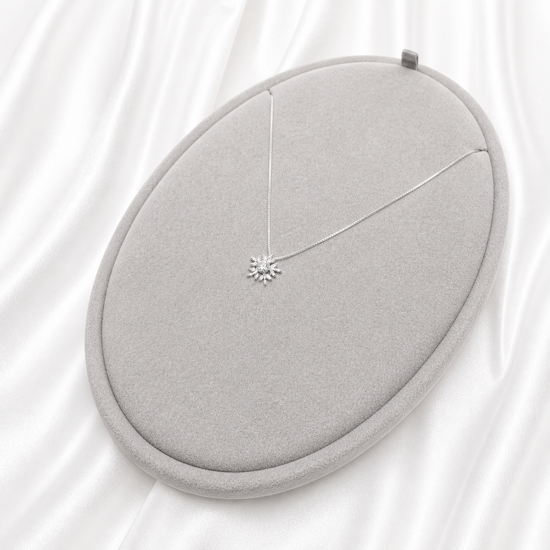 Dainty Snowflake Crystal Necklace Yui mart