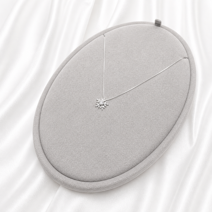 Dainty Snowflake Crystal Necklace Yui mart