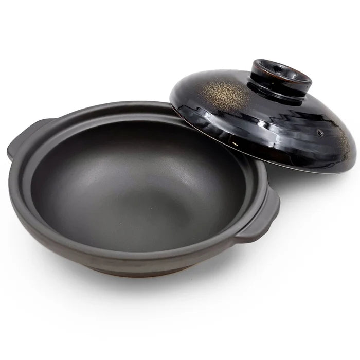 MK Kinka Gold & Black Donabe Clay Pot – 6-Go, 600ml, Made in Japan MK