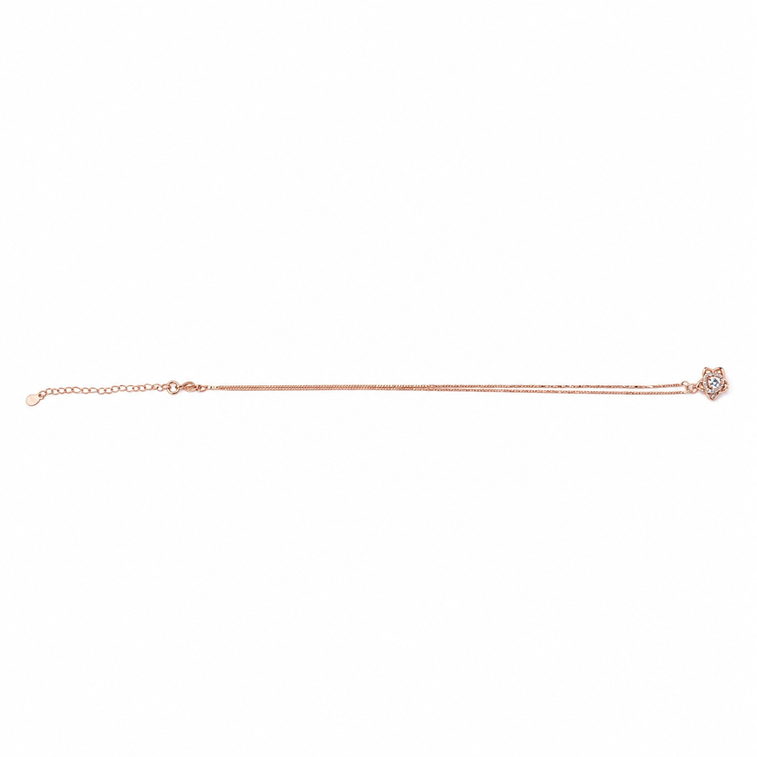 Rose Gold Star Heart CZ Pendant Necklace Yui mart