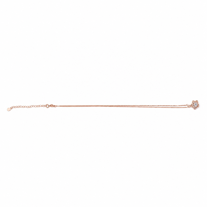 Rose Gold Star Heart CZ Pendant Necklace Yui mart