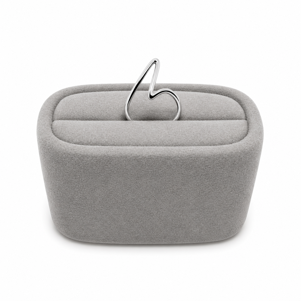 925 Sterling Silver Adjustable Open Ring – Modern Wave Design Yui mart