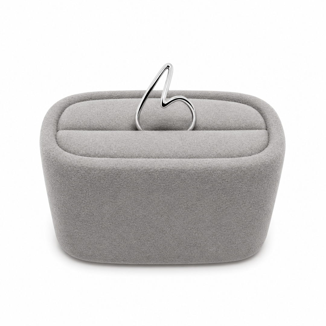 925 Sterling Silver Adjustable Open Ring – Modern Wave Design Yui mart