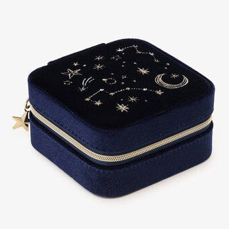 Afternoon Tea  Velvet Starry Sky Pattern Square Jewelry Storage Box
