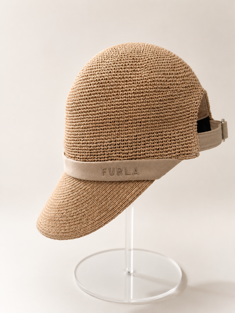 FURLA Japan Beige Straw-Style UV Protection Cap for Women Yui mart