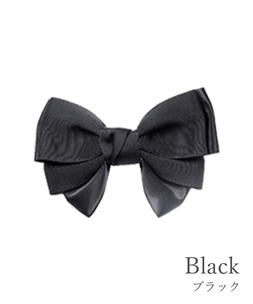 Non-slip silicone grosgrain and satin bow hair clip Yui mart