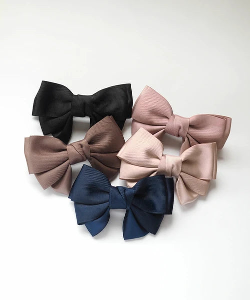 Non-slip silicone grosgrain and satin bow hair clip Yui mart