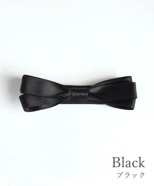 Matte Bow Ribbon Hairpin, Black