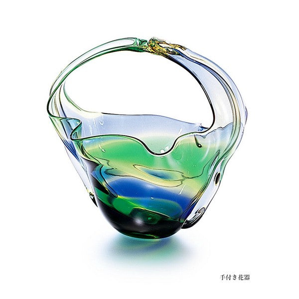 Tsugaru Vidro Vase with handle 【Made in Japan】