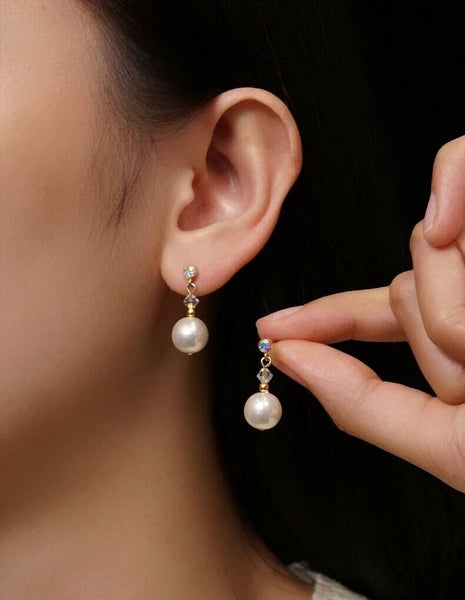 MUK urea resin pearl earrings [Made in Japan]