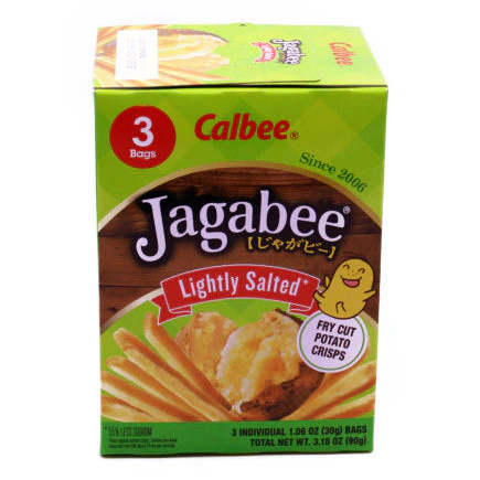 Calbee Jagabee Lightly Salted, Fry Cut Potato Crisps 55% Less Sodium 90g