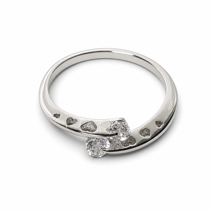925 Sterling Silver Adjustable Heart Ring with Zircon Yui mart