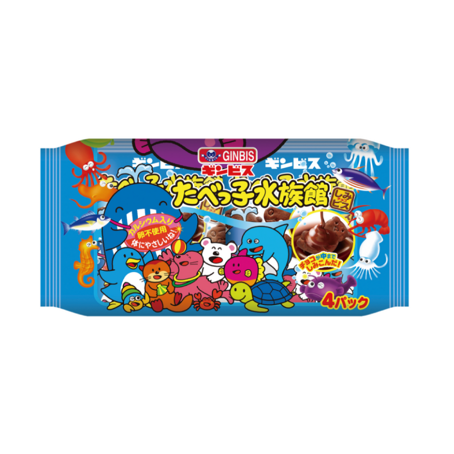 Ginbis Tabekko Aquarium Chocolate Biscuit Multipack 4P 120g package image