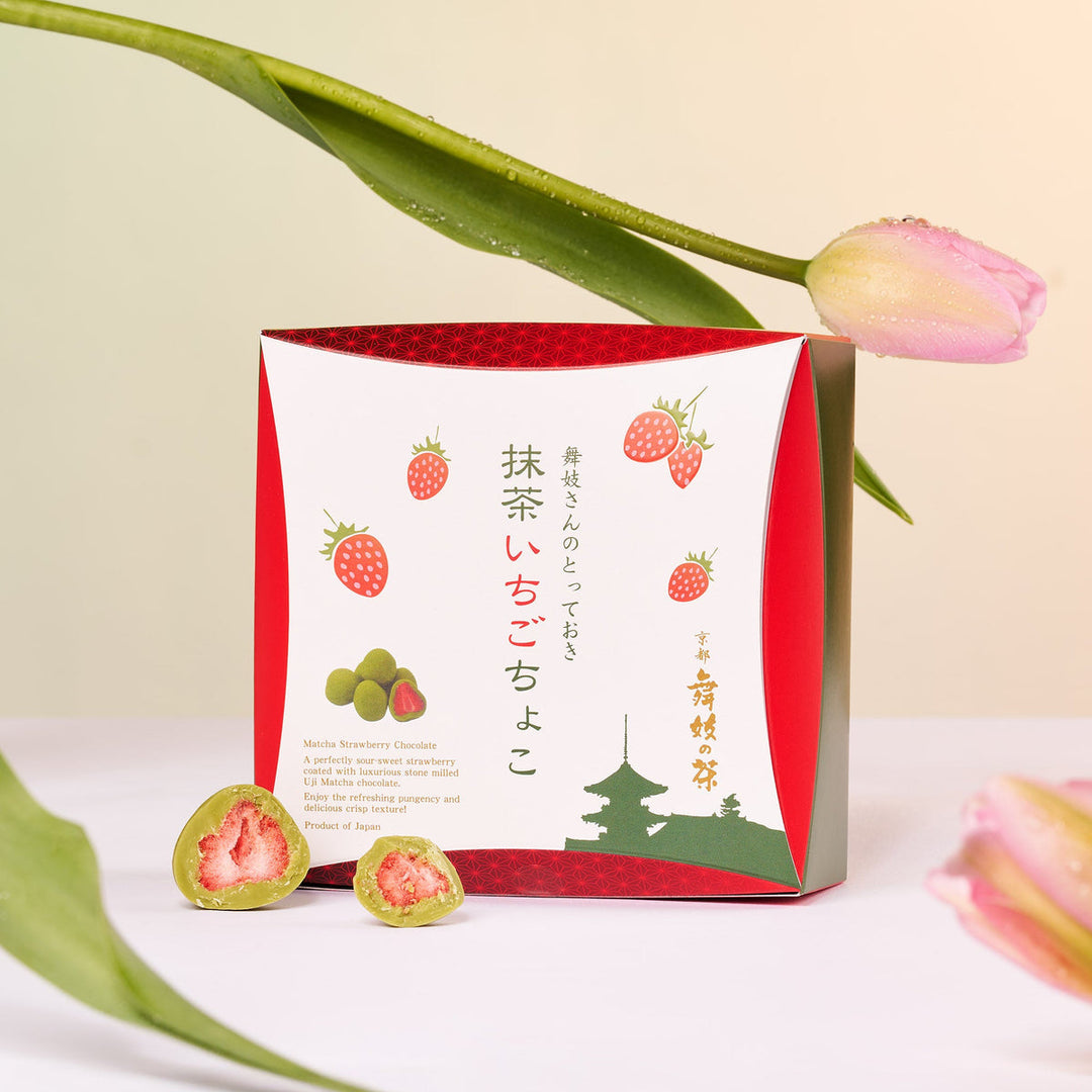 Maiko no Cha Honpo Uji matcha chocolate-covered strawberry three-pack