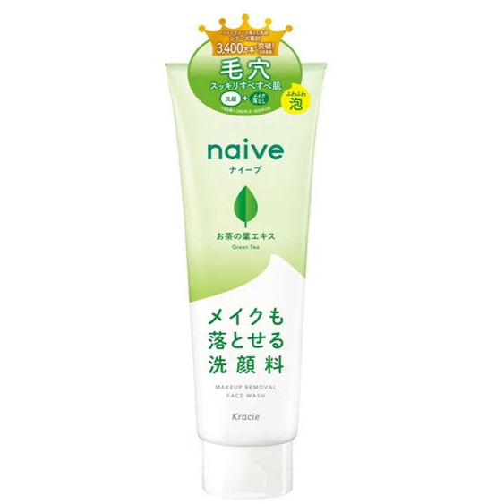 Kracie Naive 2 in 1 Makeup Remover Facial Cleansing Foam Green Tea 200g
