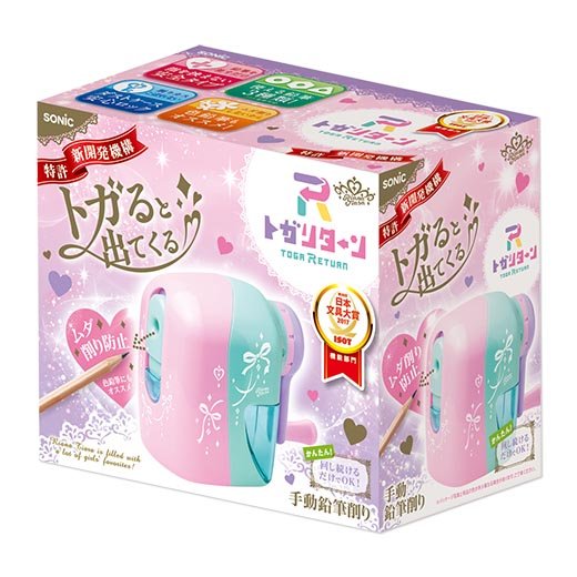 SONIC EK-1254-P pink manual pencil sharpener package