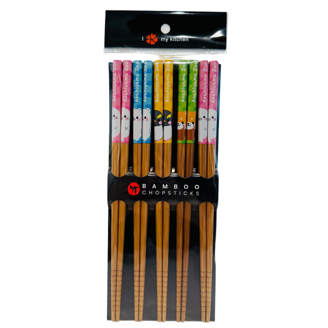 Bamboo Non-slip chopsticks 5 pairs，Asahiyama Zoo