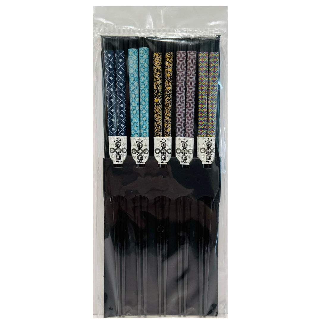 Black Pattern Chopsticks B919 5 Pairs