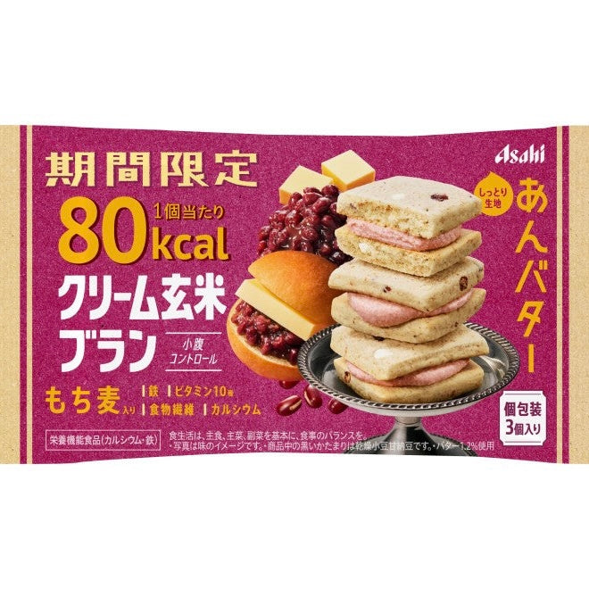 Asahi Foods Bean Paste Butter Brown Rice Bran 80kcal 3pcs