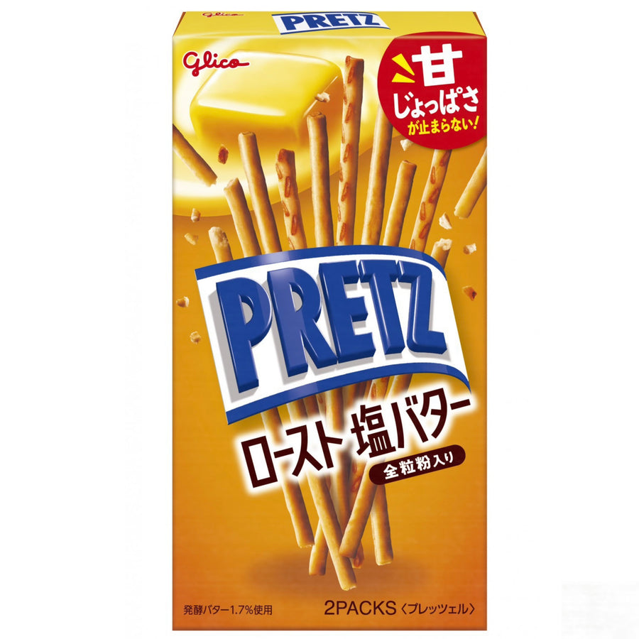 Glico Roasted Salted Butter PRETZ Crispy Sticks 57g Japanese snack box front