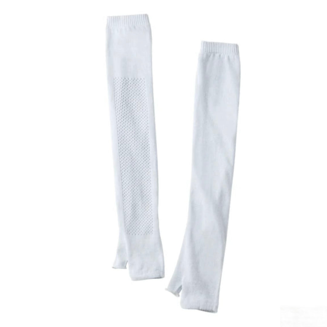 [Made in Japan] Cool Mesh Knit Cotton-Linen UV Arm Covers (1 pair) Saxophone Yui mart