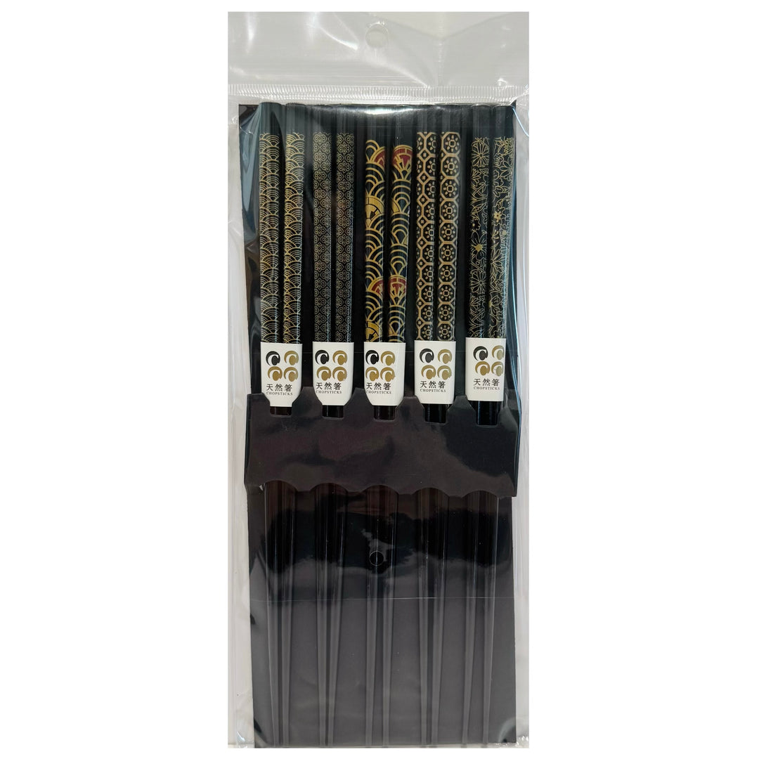 Black Pattern Chopsticks B919 5 Pairs B812 5 pairs
