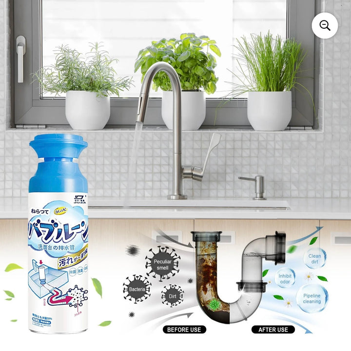 Foam Cleaner Pipe Dredge Liquid | Hair Clog Remover for Toilets Sinks Tubs Drains | High-Density Non-Corrosive Formula | Deodorizing Odorless | 500ml Umeko Zakka