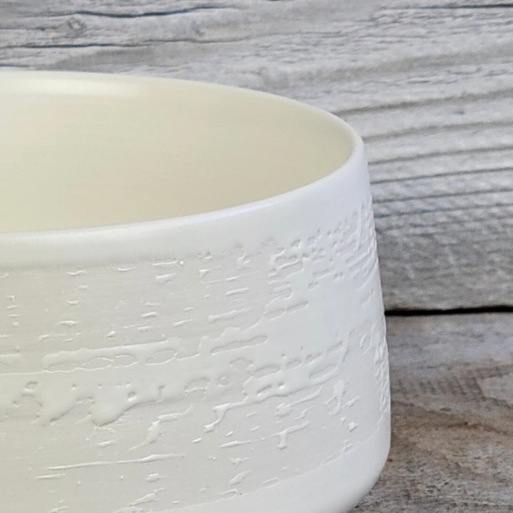 Japanese White Zen Matcha Bowl – Handmade Ceramic Chawan (12 oz) Yui mart