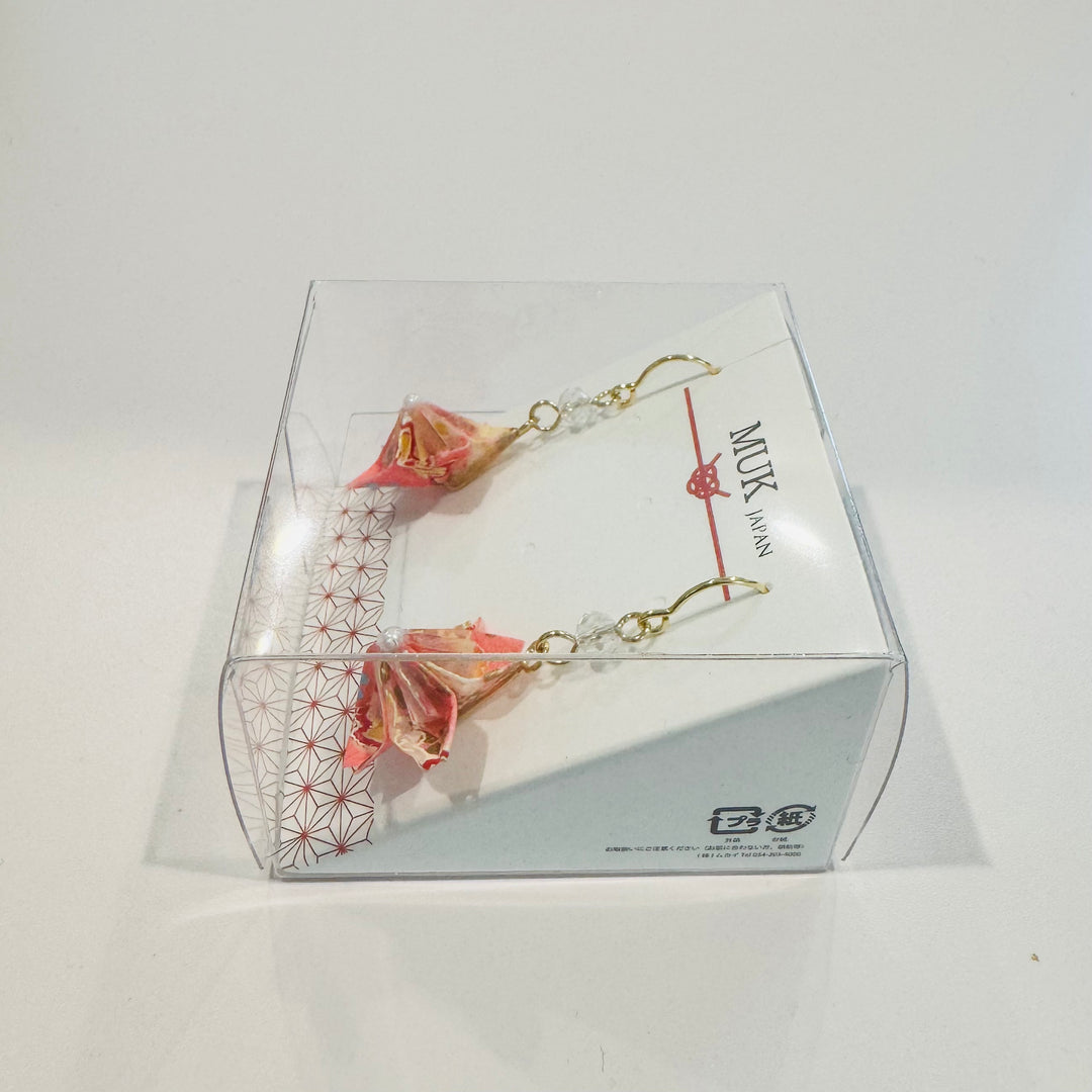 MUK Japanese Yuzen Origami Flower Earrings [Made in Japan]