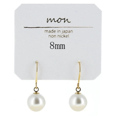 Nickel-Free Earrings 8mm [New Base, Made in Japan]