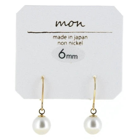 Nickel-Free Earrings 6mm [New Base, Made in Japan]