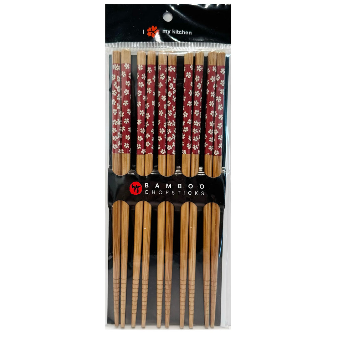 Bamboo Non-slip chopsticks 5 pairs，sakura