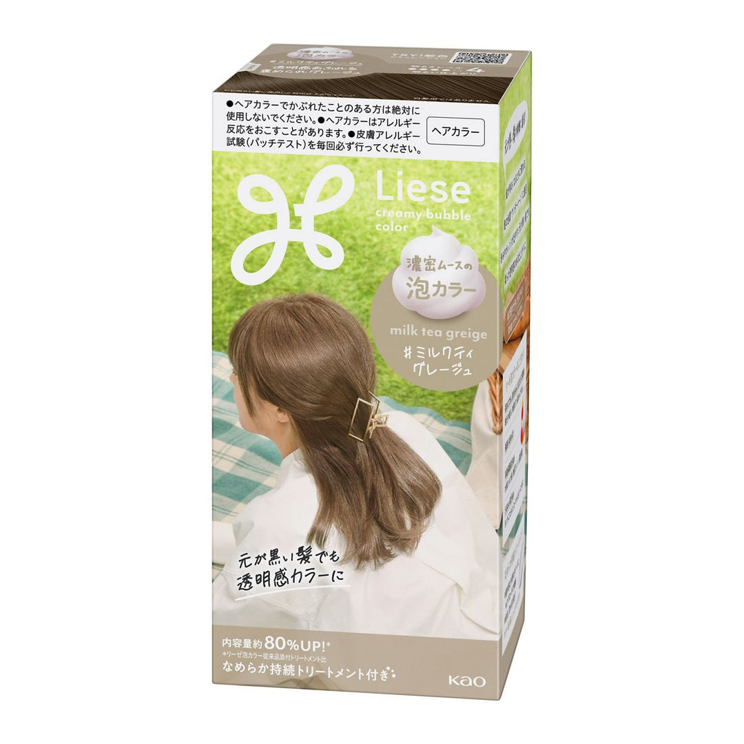 Kao Liese Bubble Hair Color Milk Tea Greige 115ml box front