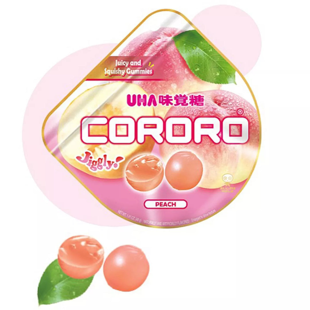 UHA Cororo Japanese Fruit Juice Gummy Candy Peach Flavor 1.41 Oz