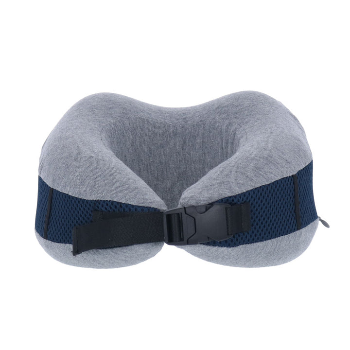 Gowell Karu Racoon heather gray neck pillow front buckle detail