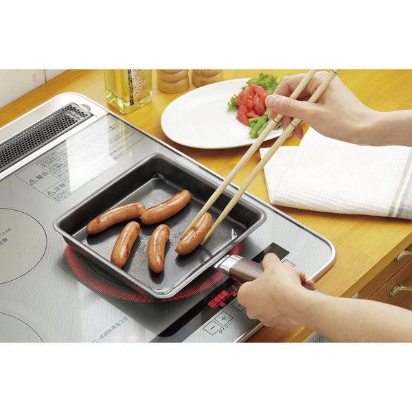 Yoshikawa YJ9628 Wide Iron Tamagoyaki Pan – Gas & IH Compatible, Made in Japan Yoshikawa